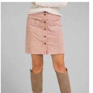 Prana Women's Button-Front Corduroy Skirt in Blush